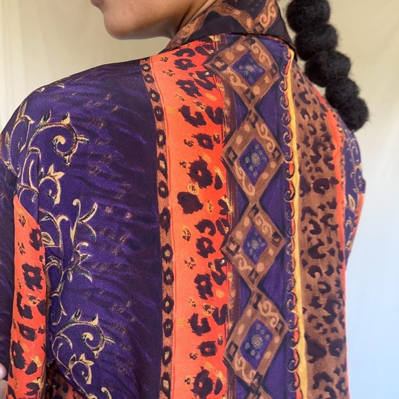 90’s short sleeve button up shirt, Marla Kim, Sz. XL - Picture 7 of 8